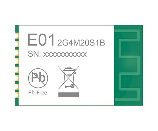 2.4GHz 貼片式自帶PCB增益天線(xiàn)低功耗小尺寸E01無(wú)線(xiàn)通信模塊
