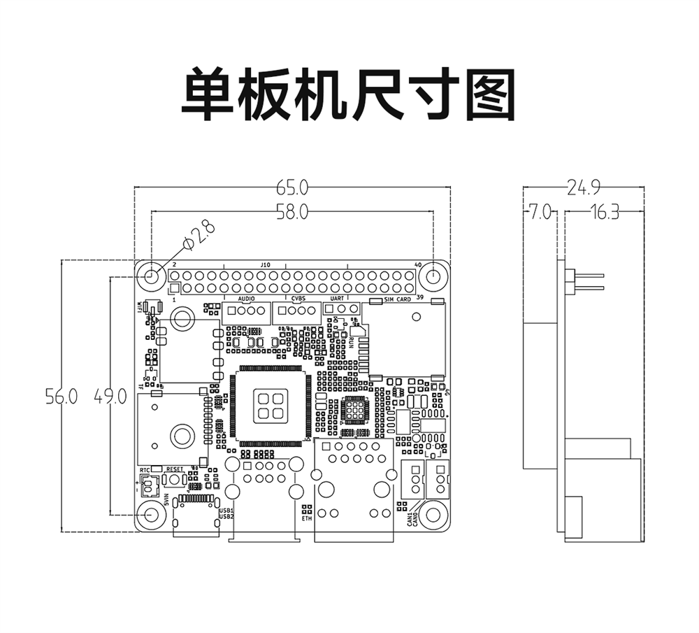 尺寸 ECB31-PB系列單板機(jī)